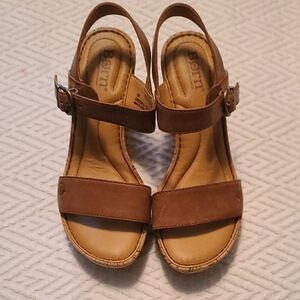 Born Brown Sandals with Ankle Strap and Cushioned Footbed